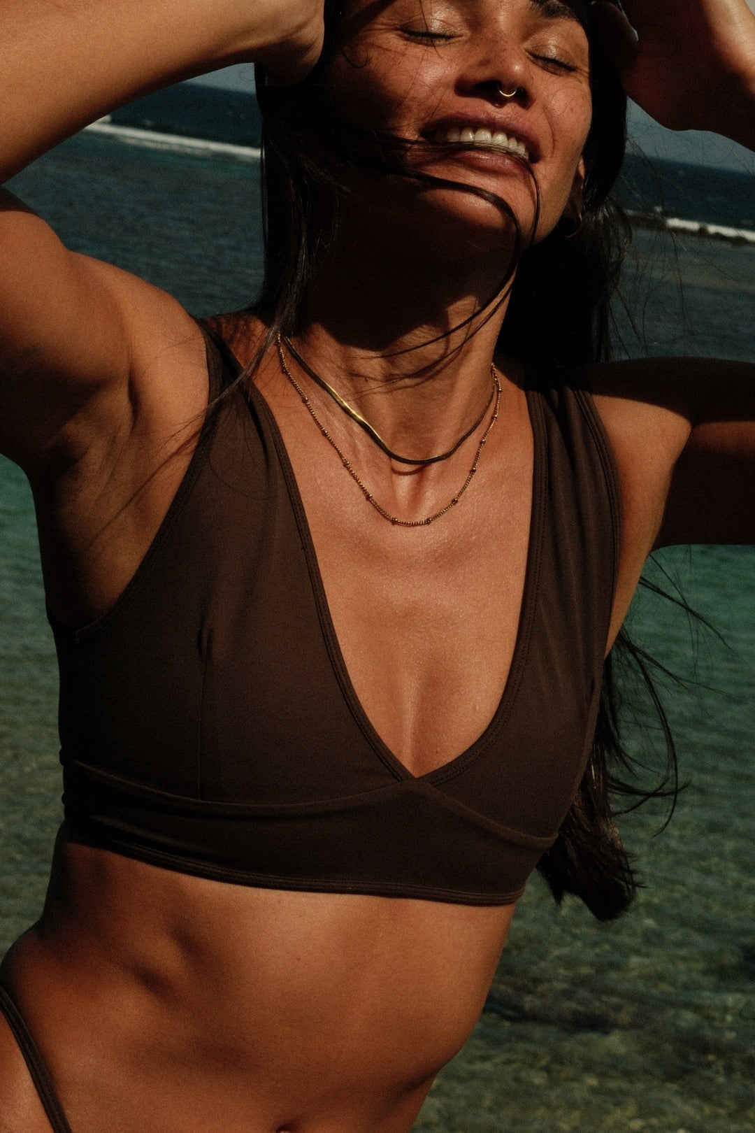 Solace Supportive Crop Top Dark Earth